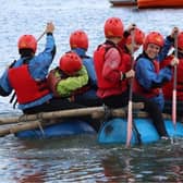Teenagers Water Rafting 