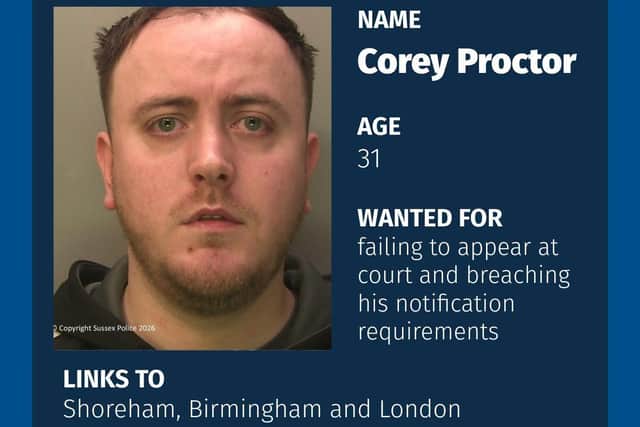 Corey Proctor. Photo: Sussex Police