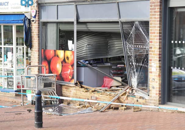 The damaged front of the Co-op in Lindfield. Photo: Eddie Mitchell