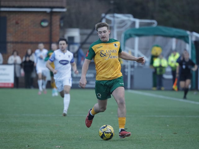 FA Trophy action between Horsham and AFC Totton