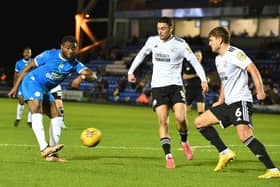 Klaidi Lolos and Laurence Maguire defend against Peterborough United. Picture: David Lowndes/Peterborough Telegraph
