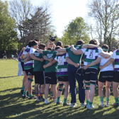 The Bognor side in a huddle