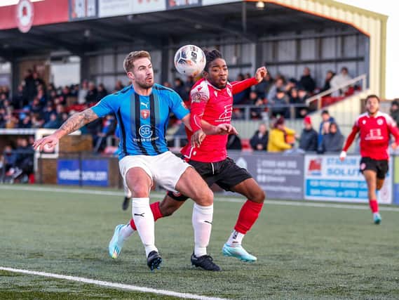 Action from Eastbourne Borough's 2-1 FA Trophy third round defeat at home to Bracknell Town
