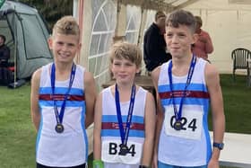 Gold for Eastbourne Rovers' Under-13 team - Joshua Webster, Archie Franklin & Byron Roberts - at Goodwood | Picture supplied by Eastboune Rovers