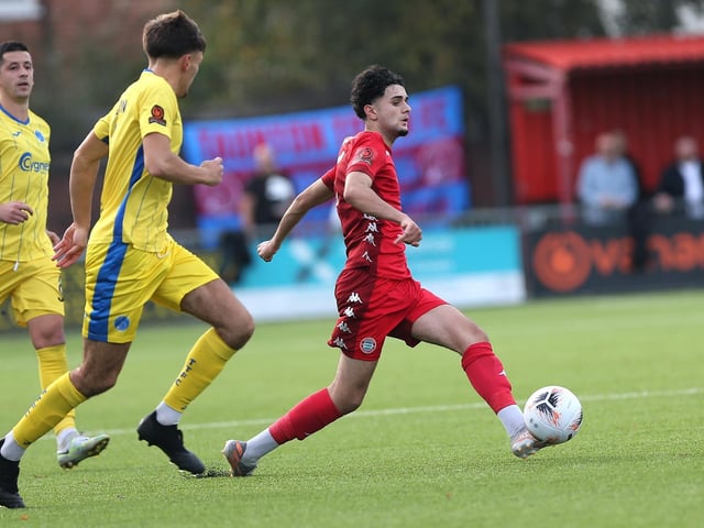 Action from Worthing FC's 1-1 draw with Taunton Town in National League South