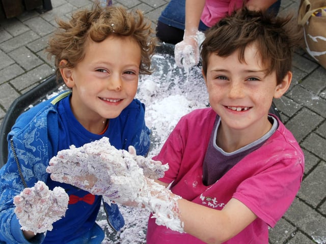 Brothers Rufus and Felix Morley at the Lancing Street Party in June 2015