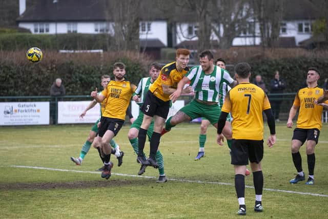 Action from Three Bridges' match with Chichester City. Picture by Neil Holmes