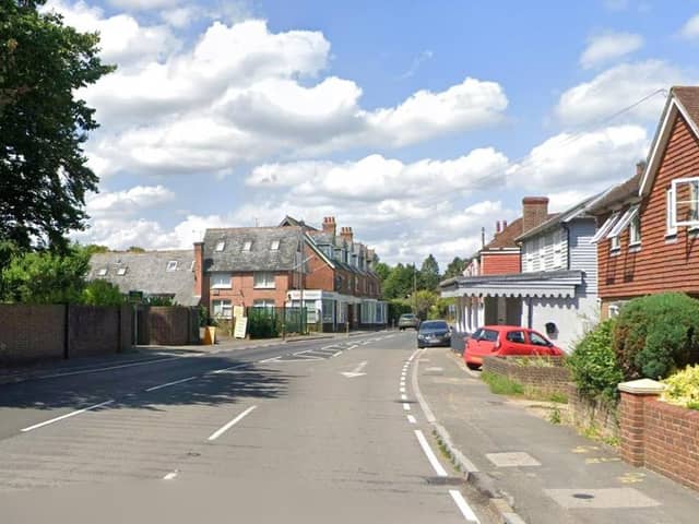There is slow moving traffic in Hurst Green due to a traffic signal failure. Photo: Google Street View