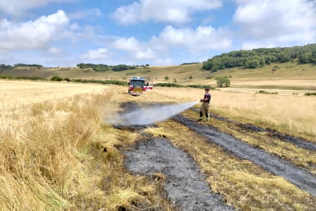Firefighters found approximately 100 square metres of straw alight and used two hose reels and one thermal imaging camera to extinguish the fire. Photo: Eddie Mitchell