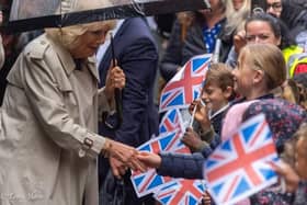 Her Majesty the Queen greets Rye Community Primary School Pupils