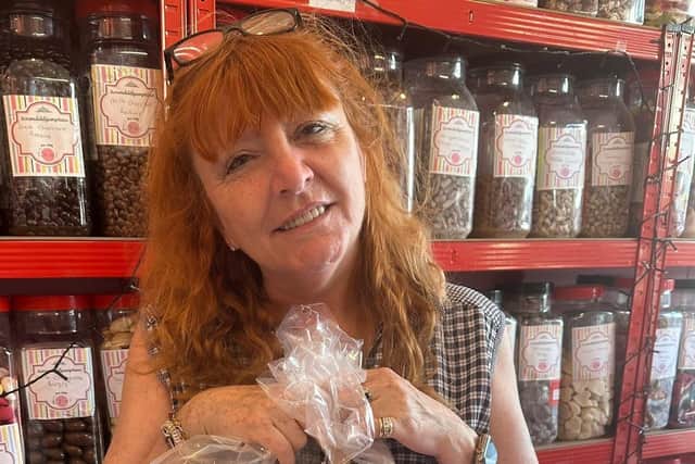 Sue Adey, joint-owner of Scrumdiddlyumptious sweet shop in Hailsham. Photo: contributed