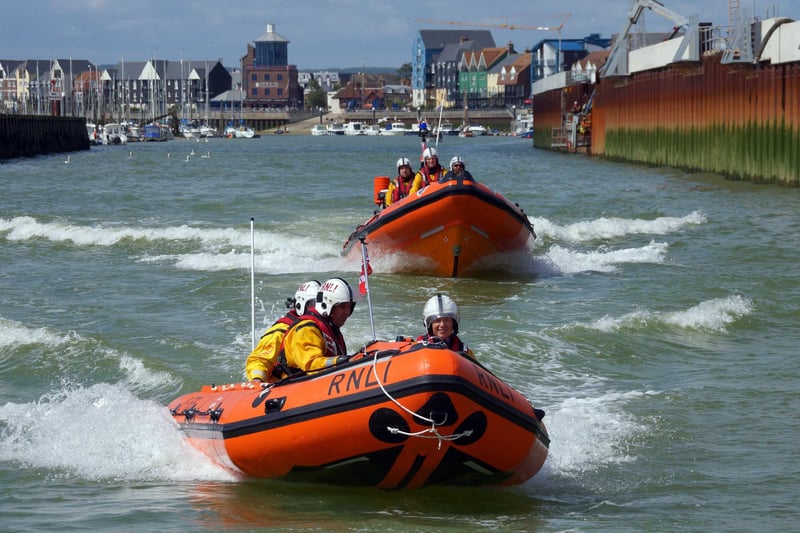 Both Littlehampton lifeboats attending a shout