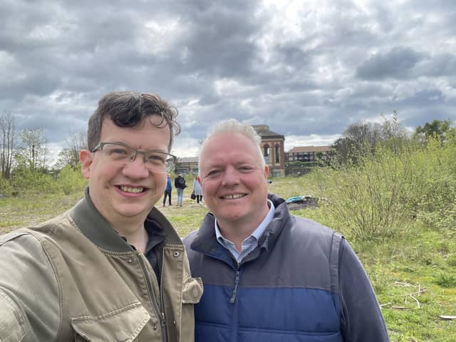 Cllr Holt and Cllr Diplock at the Bedfordwell Depot where the council is hoping to develop new council homes. Picture: Eastbourne Borough Council
