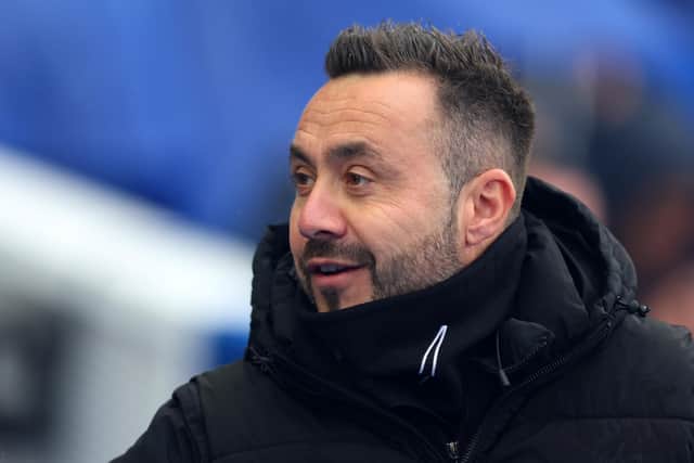 Roberto De Zerbi said he was ‘really disappointed and frustrated’ after Brighton were held to a 1-1 draw against Fulham. (Photo by Tom Dulat/Getty Images)