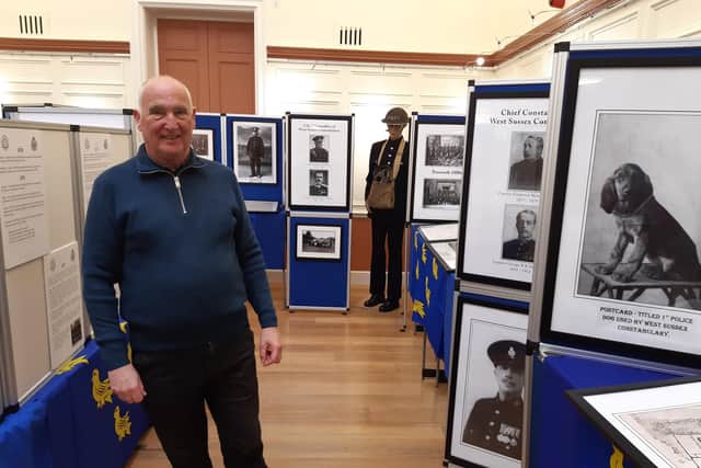 Pictures from Alan Moore's collection on show at his 2023 exhibition, A History of West Sussex Constabulary 1857 to 1967