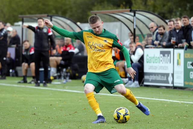 Tom Richards netted for Horsham in their 3-1 defeat at Hornchurch. Picture by John Lines