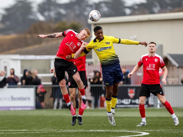 Action from Eastbourne Borough's 2-0 National League South win at home to Farnborough at Priory Lane