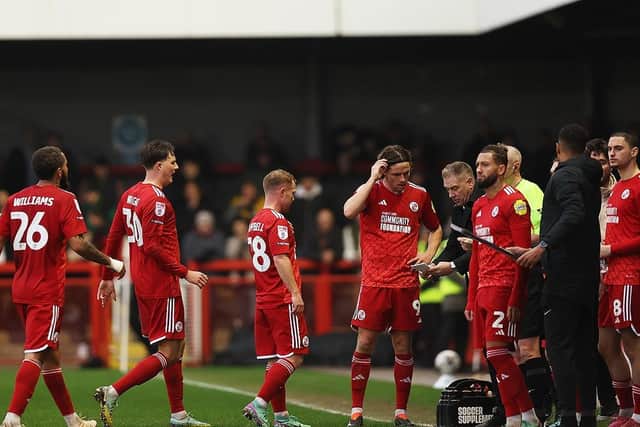 Crawley Town beat Forest Green Rovers 2-0 thanks to goals from Danilo Orsi and Klaidi Lolos | Picture: Natalie Mayhew-Butterfly Football