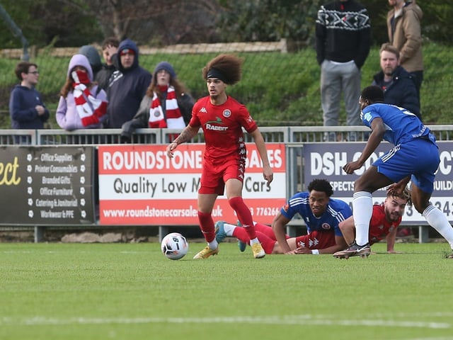Action from Worthing FC's 3-2 win at home to Welling in the National League South