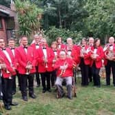 Harry Stafford (centre) with the Eastbourne Silver Band