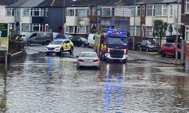 A259 Flood near to Filsham Road junction