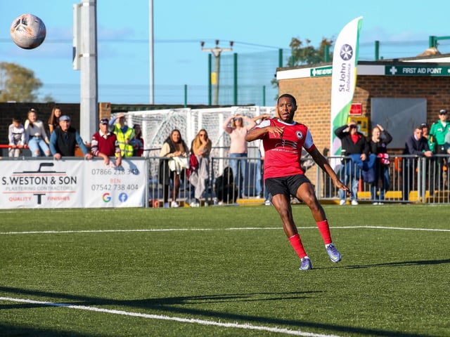 Action from Eastbourne Borough v Weymouth in the National League South:Eastbourne Borough v Weymouth