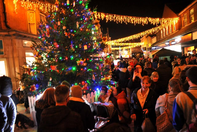 Christmas lights switch on in Littlehampton High Street. Pic S Robards SR2211211