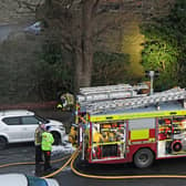 The fire service attending the incident by Meads Road and St Johns Road in Eastbourne. Picture from Chris Neighbour