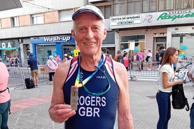 Bob Rogers claimed silver in the 80-84 age category at the World Triathlon Championships
