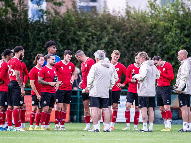 Action from the pre-season friendly between Three Bridges and Crawley Town. Crawley Town won 2-1 thanks to two goals from Danilo Orsi. Picture: Eva Gilbert