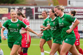 Rockettes celebrate a goal in the FA Cup | Picture: Lyn Phillips