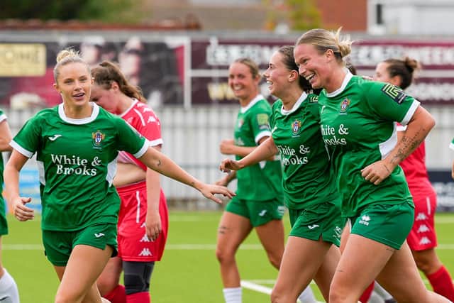 Rockettes celebrate a goal in the FA Cup | Picture: Lyn Phillips