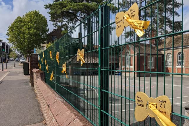 Hassocks Goes Gold bows have been on display around Hassocks all September