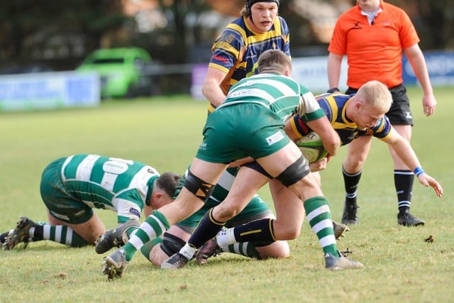 Action from Worthing Raiders' 59-12 win over Guernsey RFC at Roundstone Lane