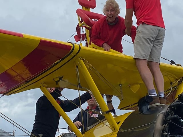 Mags Tapp's wing walk