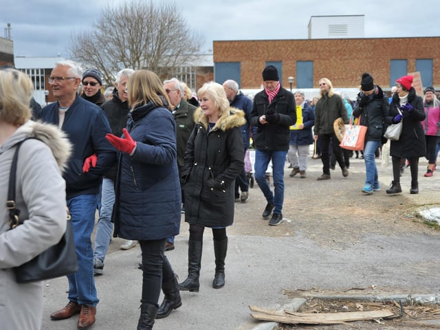 An estimated 200 people turned up to the demo. Pic S RobardsSR2303061