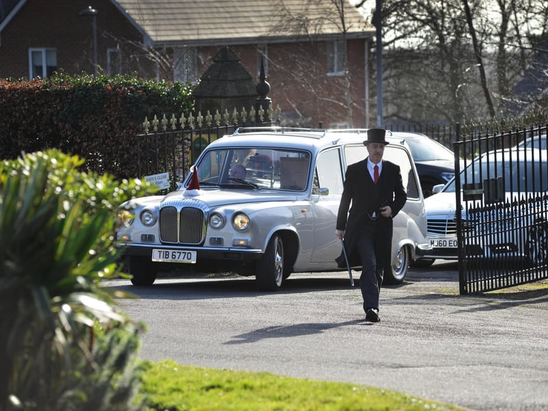 The funeral of Pat Fisher at Hastings Crematorium on February 1 2024.