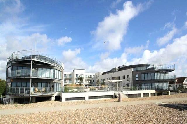 Two bed flat for sale, £425,000.
A beautifully presented, two double bedroom, two bathroom balcony apartment situated in the highly sought after Waterfront development. Inside, there is a spacious living room and large westerly sun balcony with glorious sea views. There is a stylish, large modern kitchen with integrated appliances and two double bedrooms, with the master bedroom boasting fitted wardrobes, its own balcony access and en-suite shower room along with a modern fitted family bathroom.
