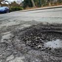 A pothole in Washington Road, Haywards Heath