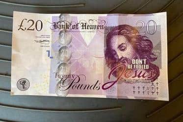 Jesus Christ on a fake £20