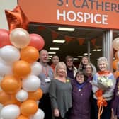 Kate Rowbottom Chairman of Horsham District Council at the shop opening with St Catherine’s staff and volunteers 
