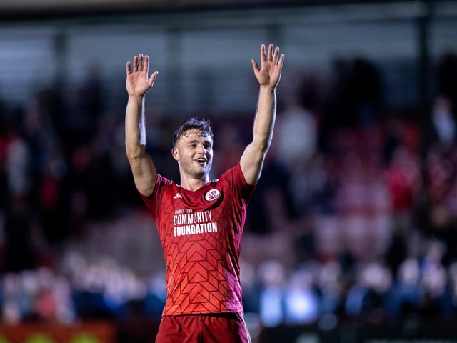 Action and crowd pictures from Crawley Town's 2-1 win over MK Dons at the Broadfield Stadium.