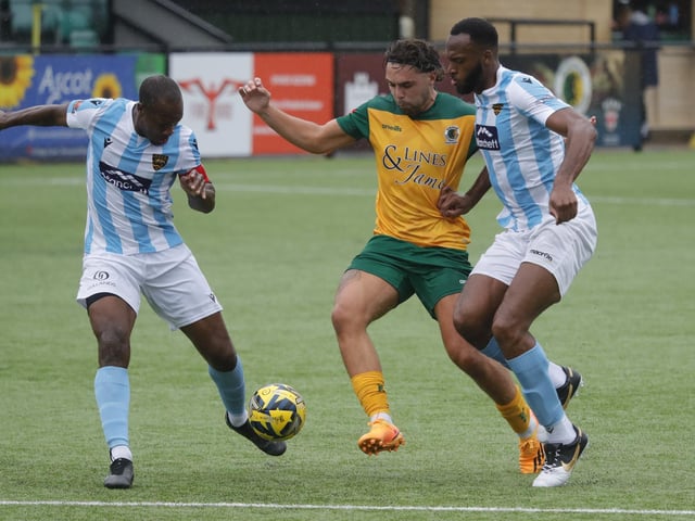 Action from Horsham's pre-season victory over National League South outfit Maidstone United