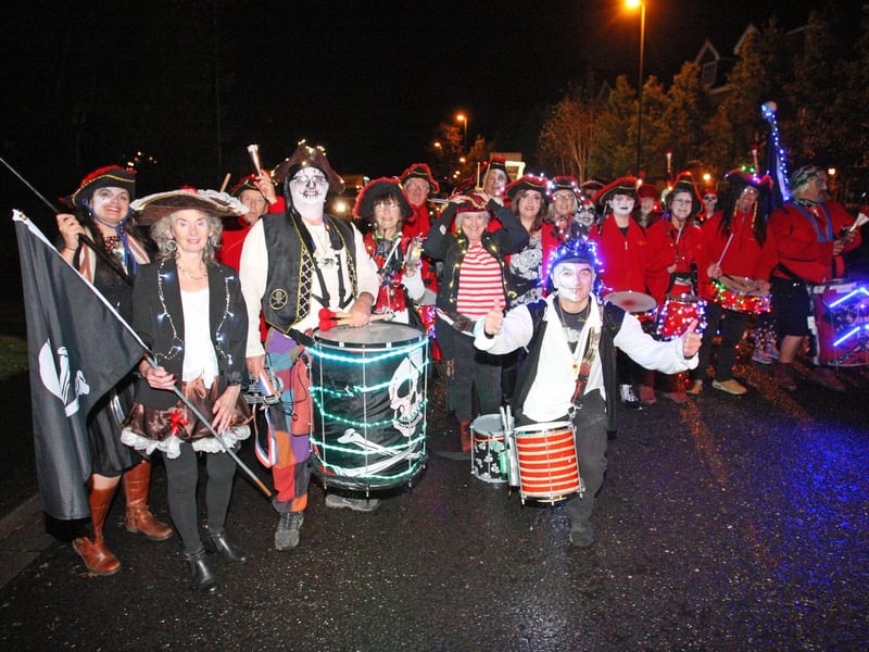 Celebration Samba at the Littlehampton Bonfire procession in 2021