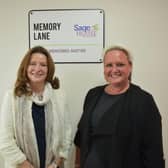 Gillian Keegan MP met with Sally Tabbner, CEO of Dementia Support, and others at Sage House.