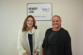 Gillian Keegan MP met with Sally Tabbner, CEO of Dementia Support, and others at Sage House.