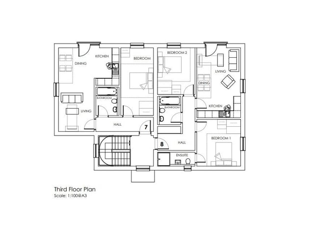 Third floor plan - illustrative use only