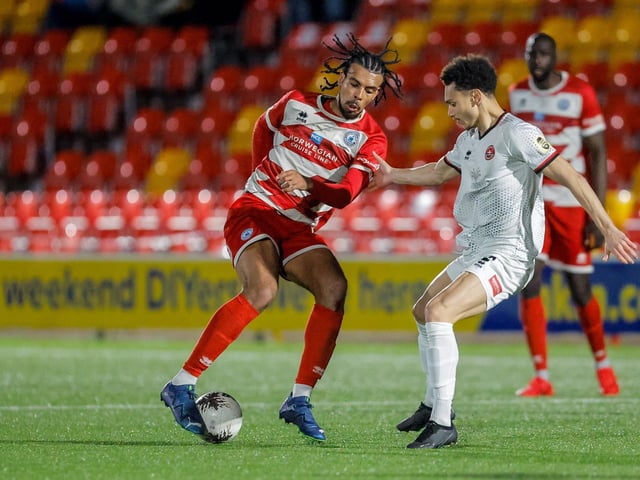 Action from Eastbourne Borough's 0-0 draw at Truro City