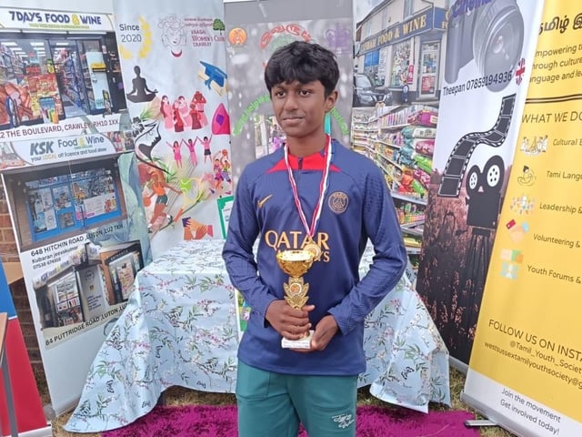 An exciting community football event was held at Hazelwick School, organised by the Tamil School Sports Club under the Tamil Learning Centre Crawley