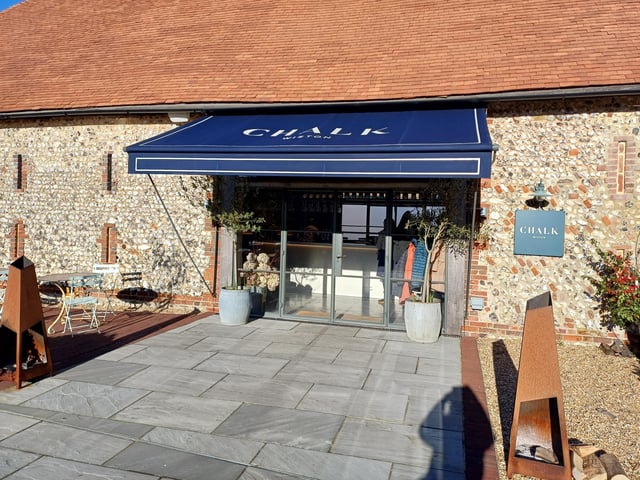 Chalk restaurant is on the Wiston Estate off the A24 between Findon and Washington. It is rated 4.7 from more than 280 reviews